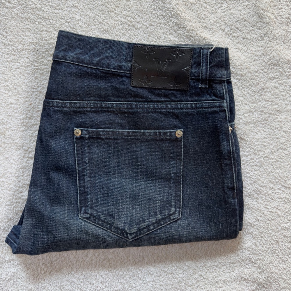 Louis Vuitton Men's Dark Indigo Stretch Denim Jeans Size 36 Designer